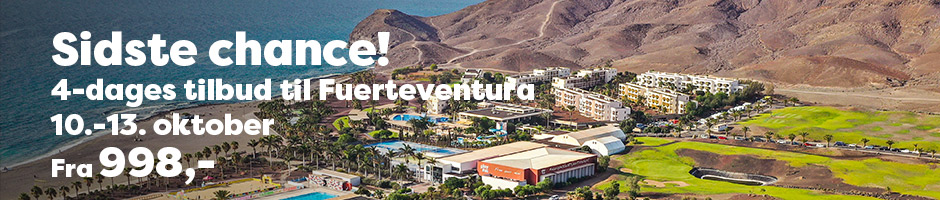 4-dagestilbud til Fuerteventura den 10. oktober fra 998 kr